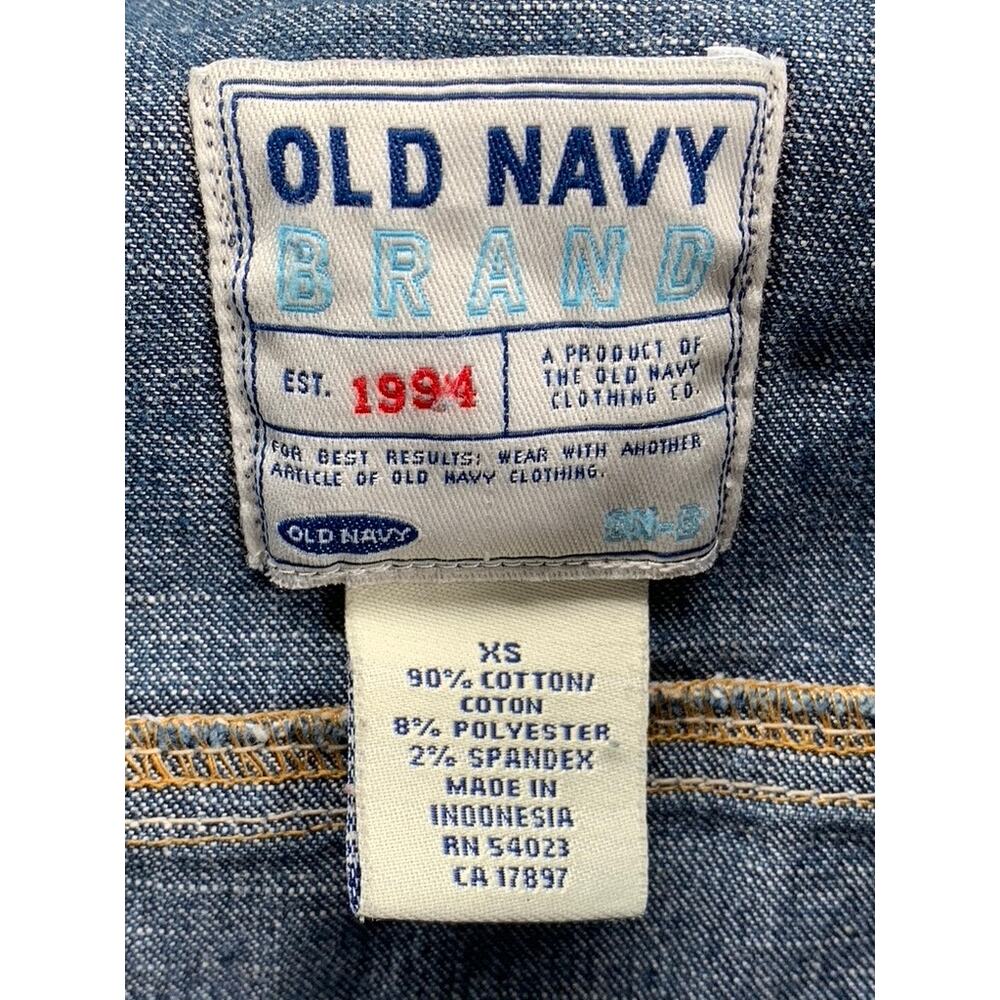 OLD NAVY Women's Blue Vintage Denim Stretch Button-Up Jacket SZ XS - Picture 4 of 9
